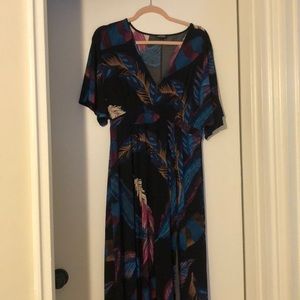 Black floral print maxi dress from Express